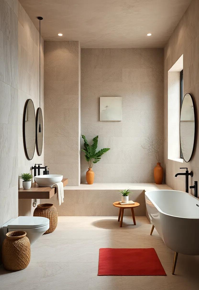 Understated Elegance: Subdued color palettes paired with subtle mosaics showcase elegance without overwhelming the senses