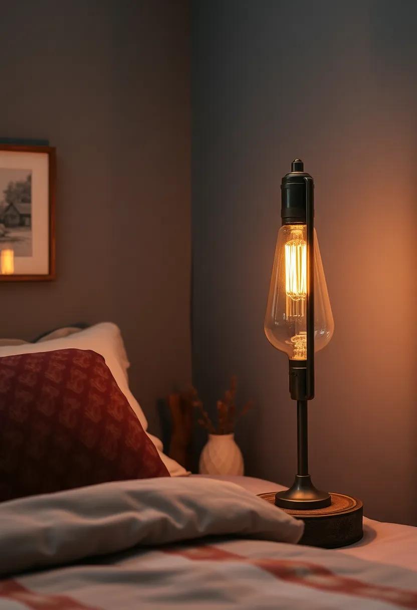 Edison Bulb Table Lamp - Embrace vintage‍ chic with a statement lamp that enhances ⁤your ⁣bedroom's ambiance