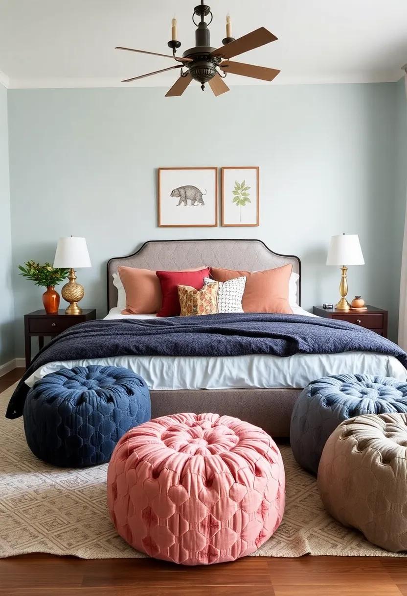 Quilted ‍Poufs - Add⁣ unique texture and seating flexibility; these can‍ be strategically placed for‍ extra guests