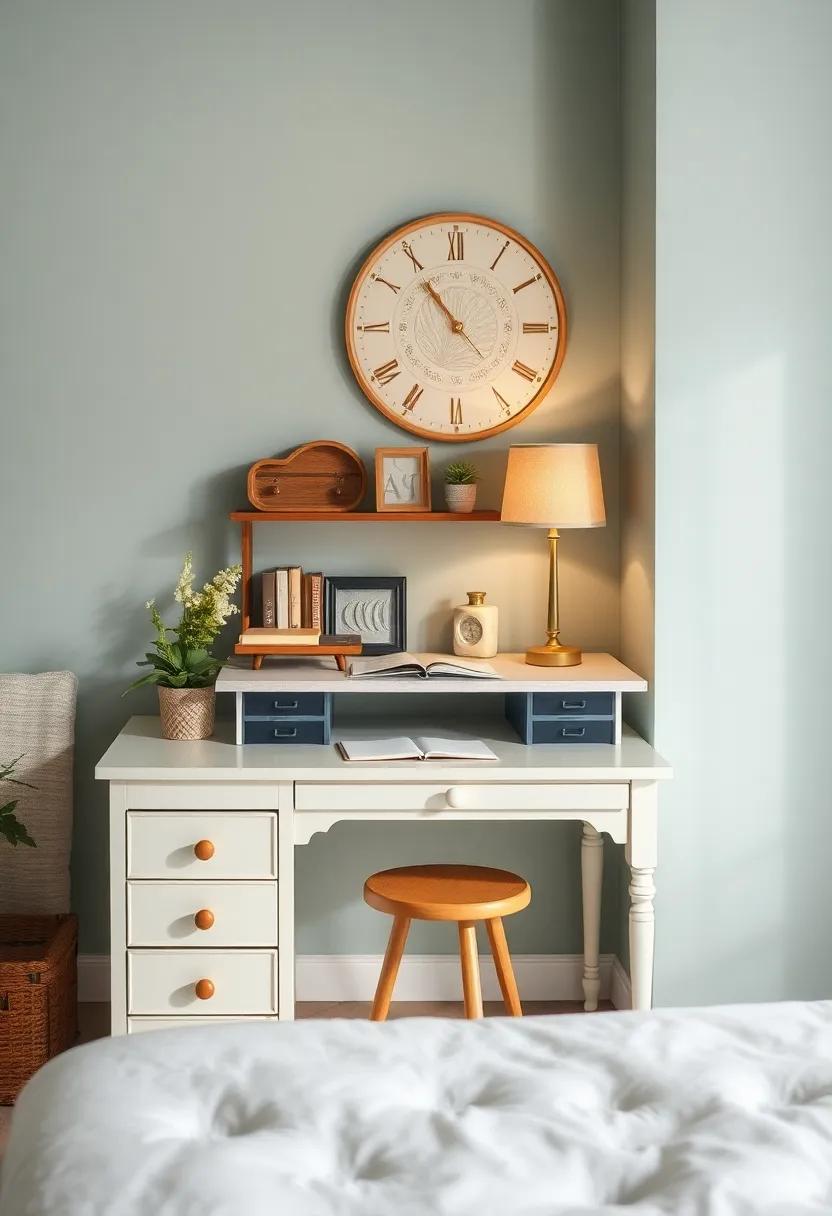 Vintage Desk ⁤-⁢ Set‌ up a⁢ small writing area ⁤with⁤ a charming​ desk, adding personality and inspiring creativity