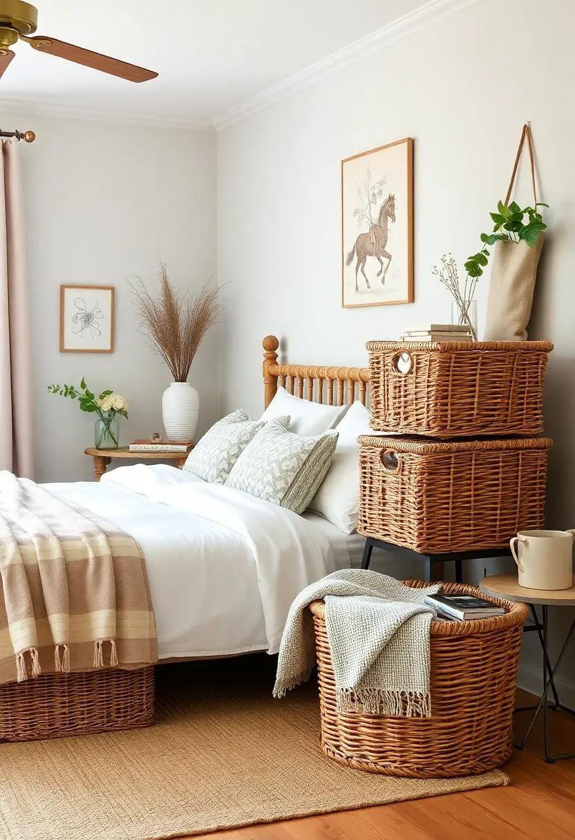 Wicker Basket⁤ Storage - Use ‌vintage wicker⁤ baskets for stylish organization, ⁣keeping your‌ space tidy‍ while adding natural ⁣elements