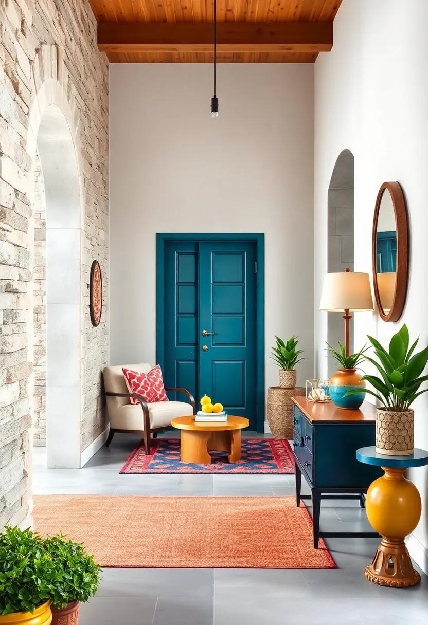 Embrace Bold Colors: Paint your entryway in a vibrant hue to instantly energize the space and create a welcoming first impression