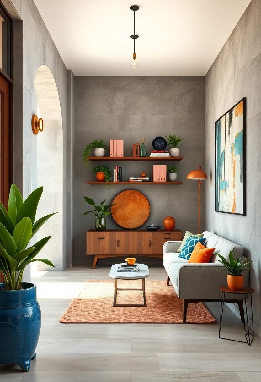 Floating Shelves: Install floating shelves to display books, decorative items, or plants while keeping the floor space open