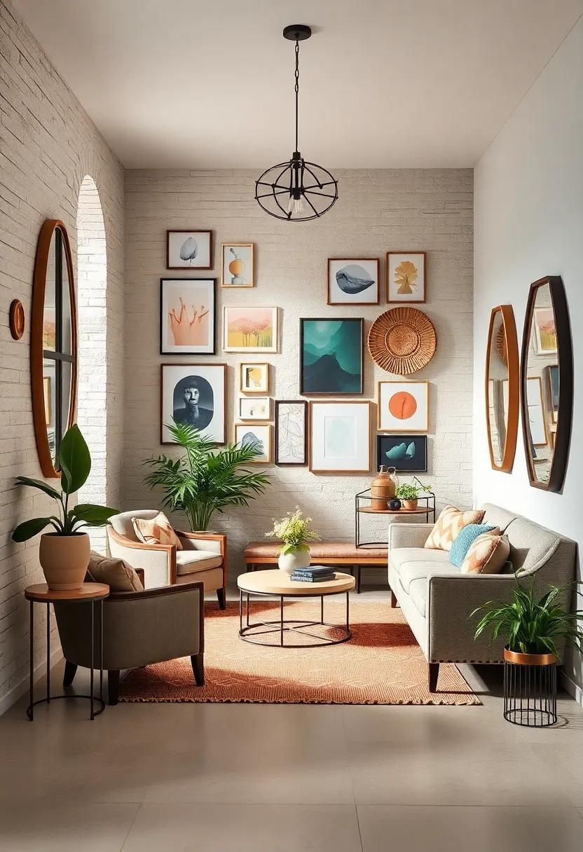 Gallery Wall: Curate a collection of art,mirrors,and photographs to create a personalized gallery wall that reflects your style