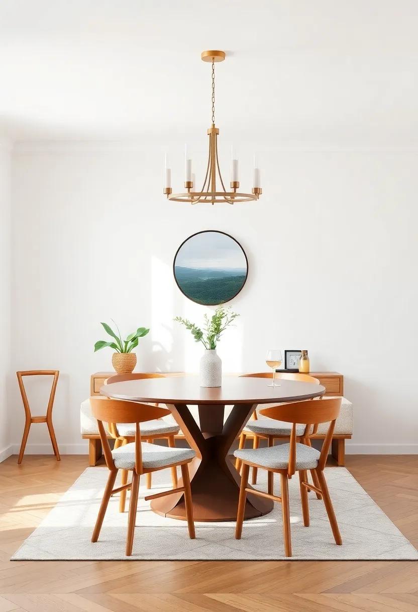 seeking Symmetry: Arrange furniture and decor in a symmetrical fashion to create a visually balanced and orderly dining space