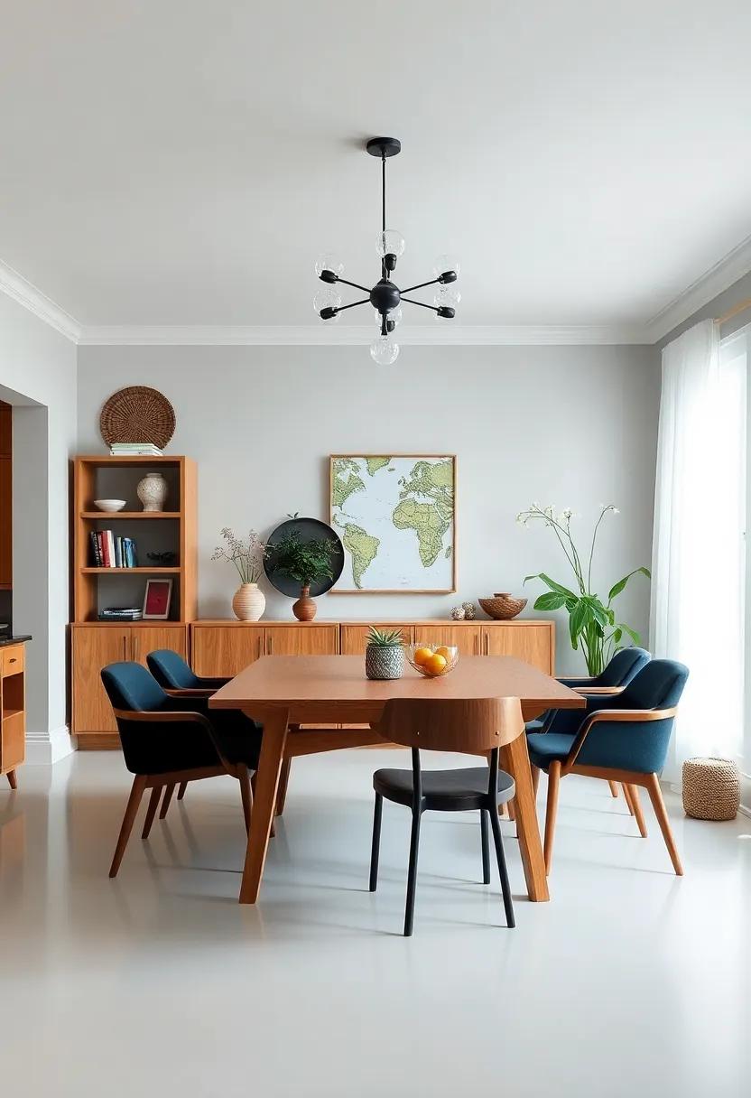 Cultural Influences: Infuse your dining room with elements from different cultures, such as textiles or artifacts, to create a globally inspired atmosphere
