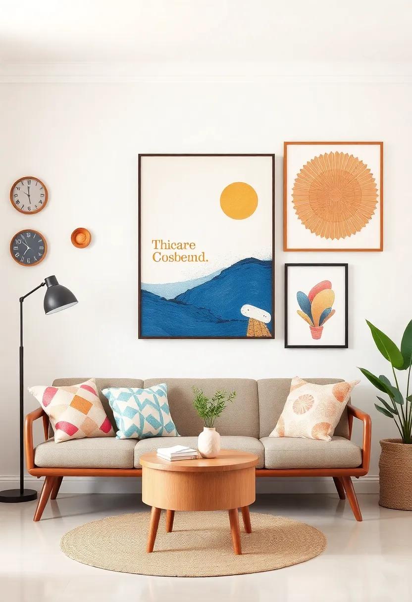 Whimsical Wall Art: Transform a dull‍ wall with oversized canvases or quirky prints⁤ that bring⁤ character and cheer to your space