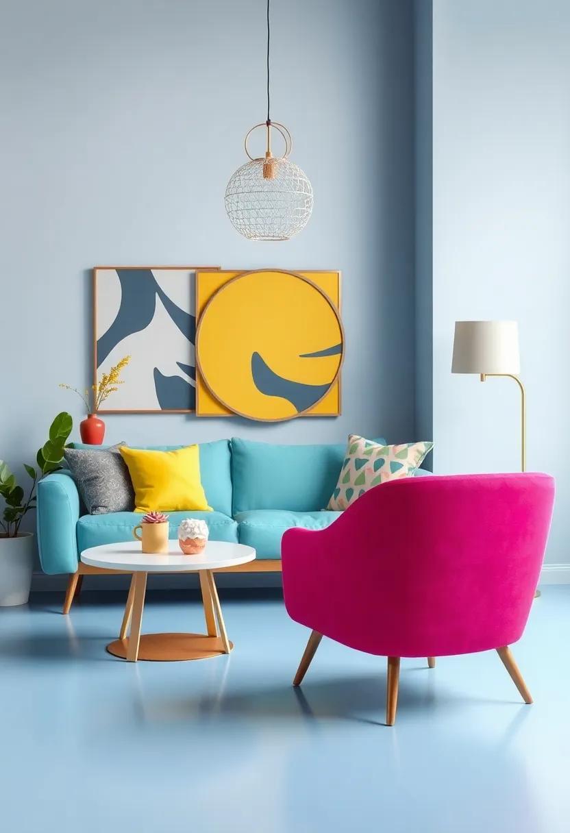 Bold‍ Furniture Choices: Choose ⁣furniture pieces in unexpected shapes and‍ vibrant‌ colors that serve as conversation starters in your home