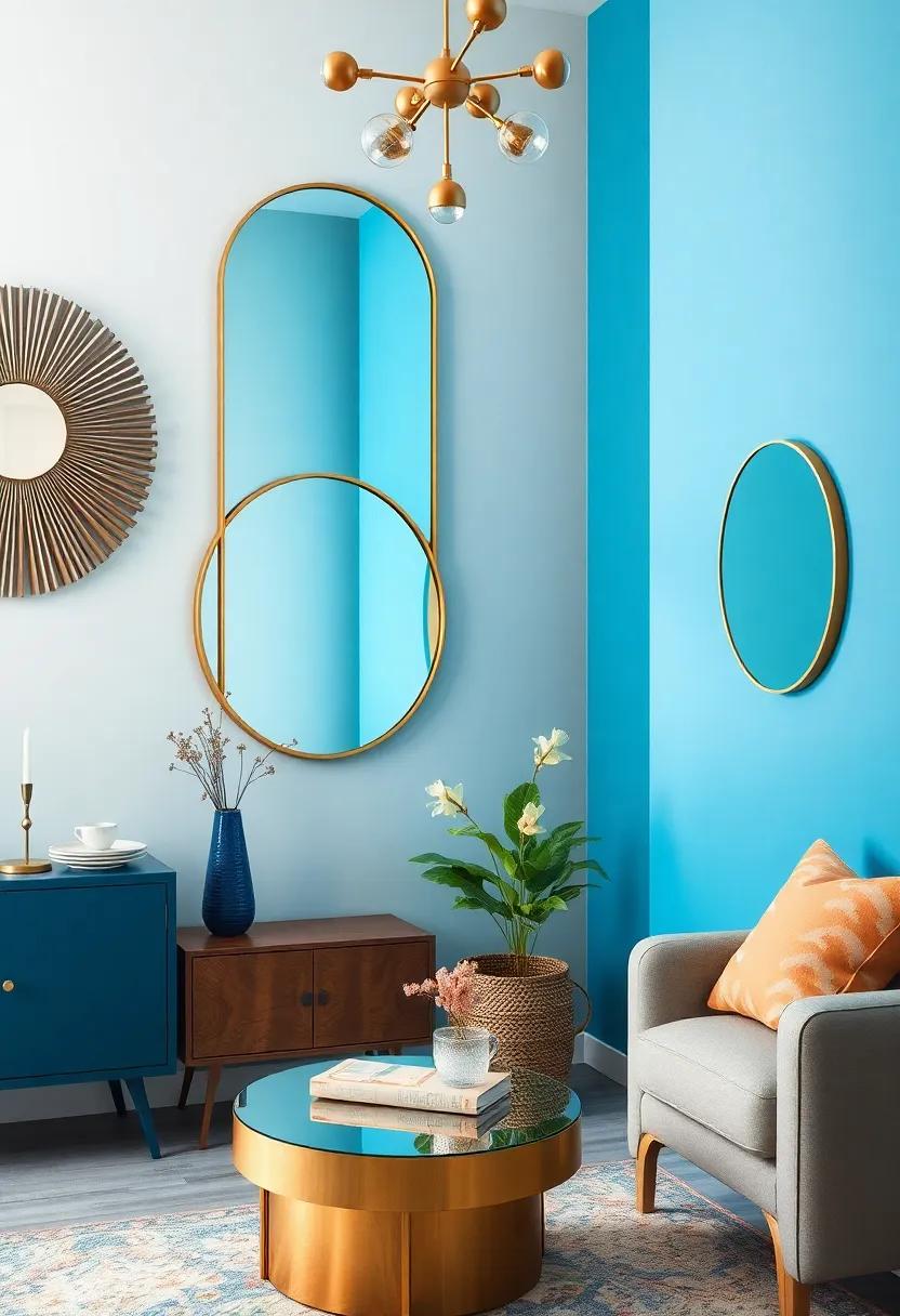 Funky Mirrors: Integrate mirrors in unconventional shapes or bright frames to‌ add depth and intrigue to any room's design