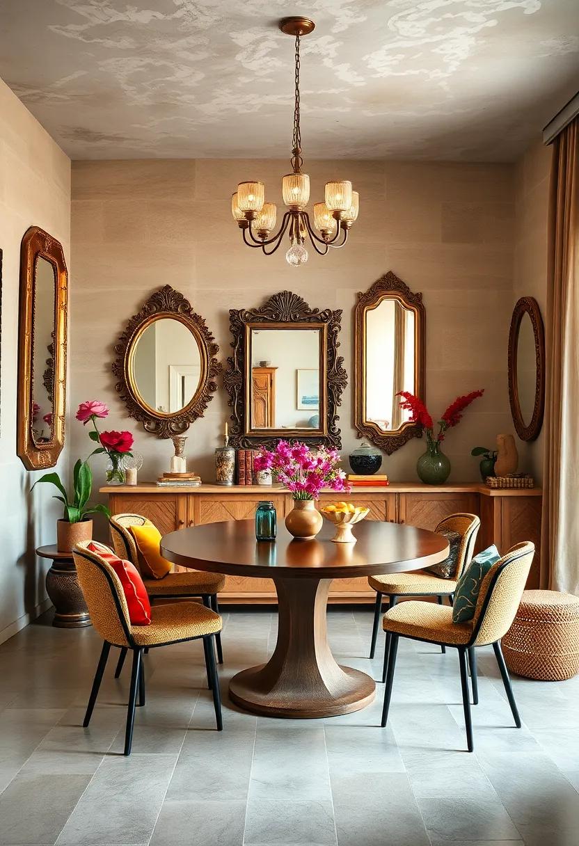 Unique Wall​ Mirrors: Hang mirrors with ornate frames that reflect​ light and‍ create ‍an illusion of space, adding depth and⁢ style