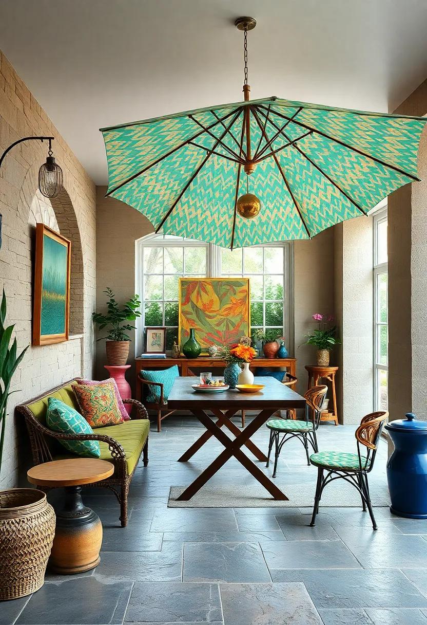 whimsical⁣ Table ⁣Umbrella: If you⁢ have an outdoor ⁢dining‌ area, a colorful, patterned table ⁤umbrella creates a fun and shady retreat