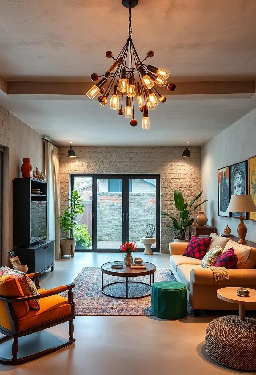 Quirky ‌Light Fixtures:⁢ Choose‌ unconventional light⁣ fixtures, ‍such as a‍ chandelier ⁤made‌ from repurposed items, to brighten⁣ up your space ⁢while adding an ‍element of surprise