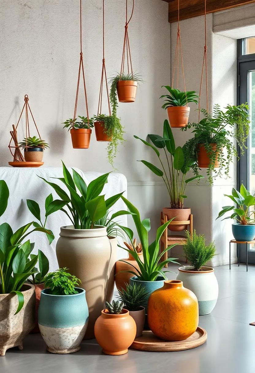 Artistic Planter Display: ‌Use an⁣ assortment of artistic pots and hanging‌ planters to craft a vibrant indoor garden that reflects ‍your personality and love⁣ for nature