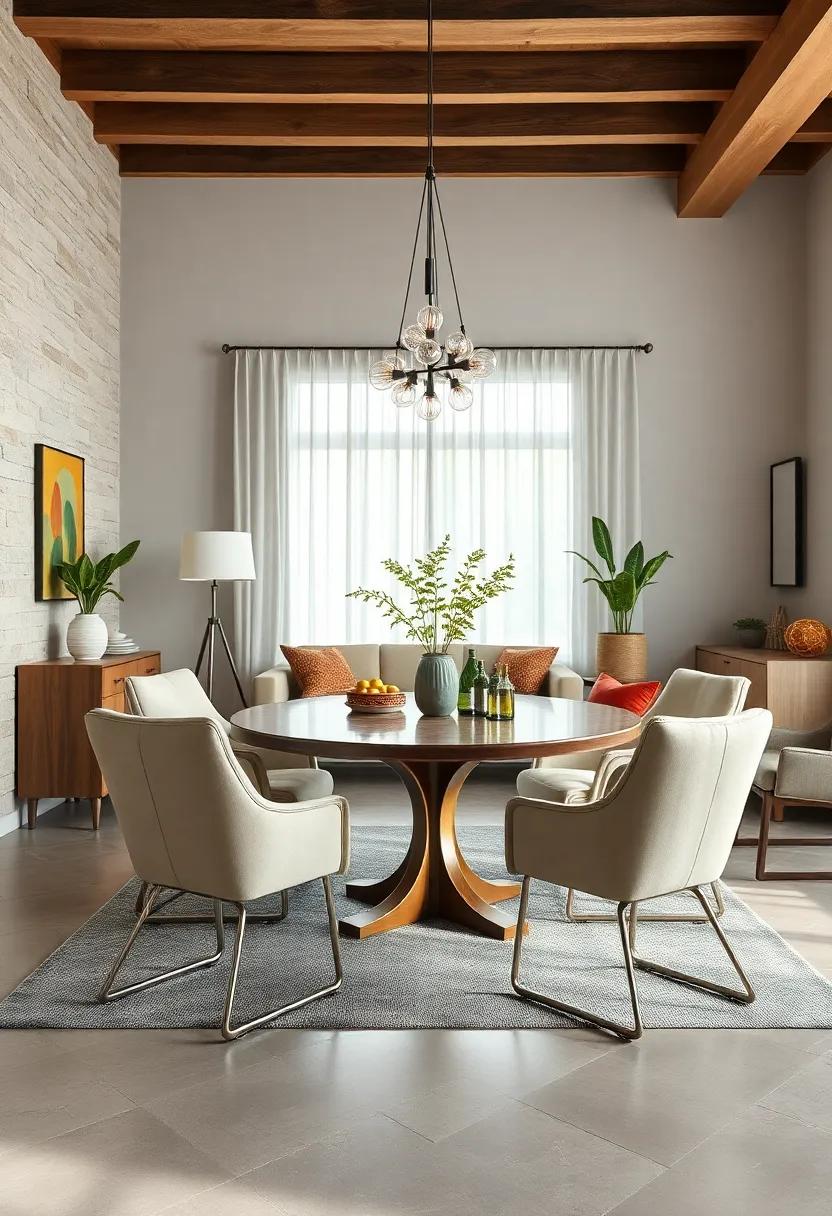 Minimalist dining Chairs surrounding a Vintage‌ Table: ‍Highlight the charm of yesteryears in an otherwise sleek environment