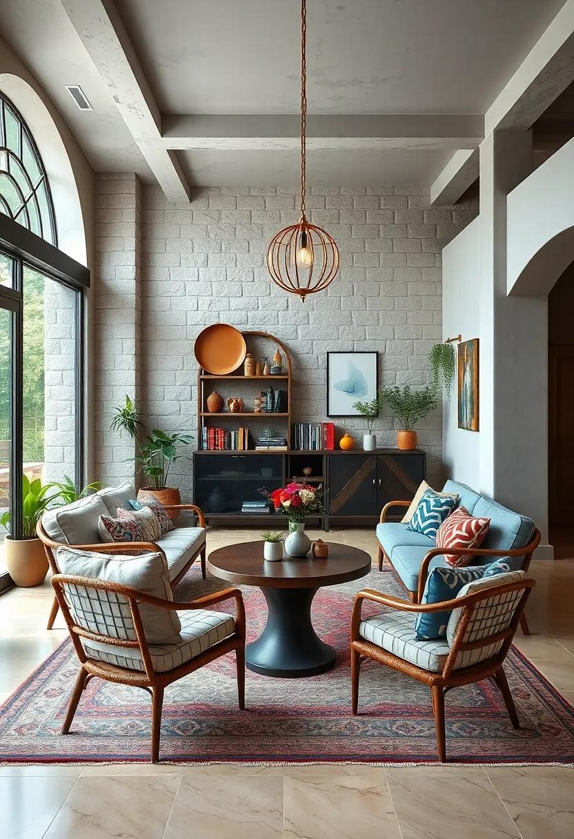 Eclectic Bookshelf paired with a classic Chesterfield Sofa: Balance casual collection displays with structured elegance