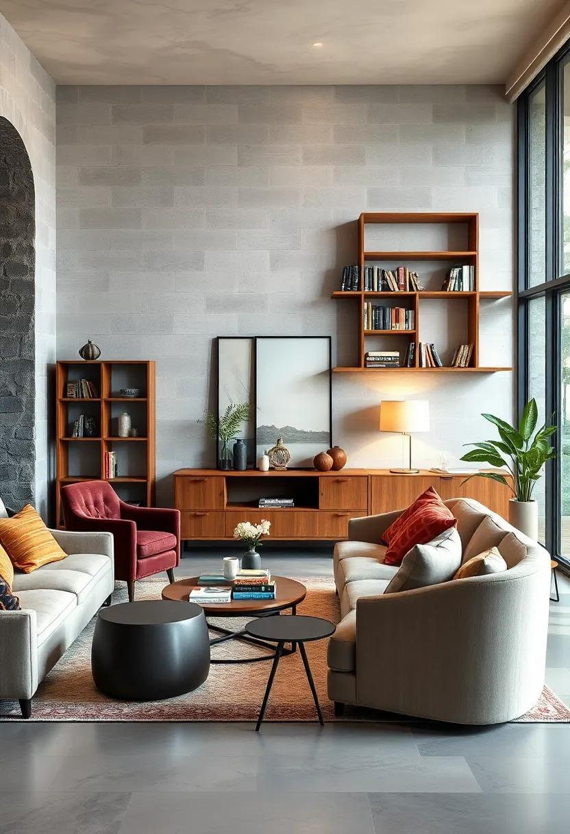 Modern ‌Geometric Shelves and ⁤Vintage ‍Books: Showcase contemporary ⁤design while⁣ celebrating literary history