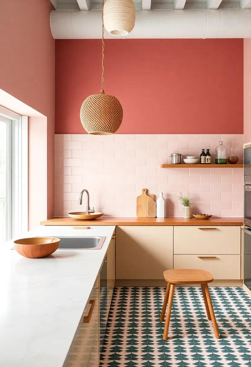 Pattern Play: Use patterned tiles, rugs, or textiles to add depth and interest, breaking up solid colors and creating a joyful atmosphere