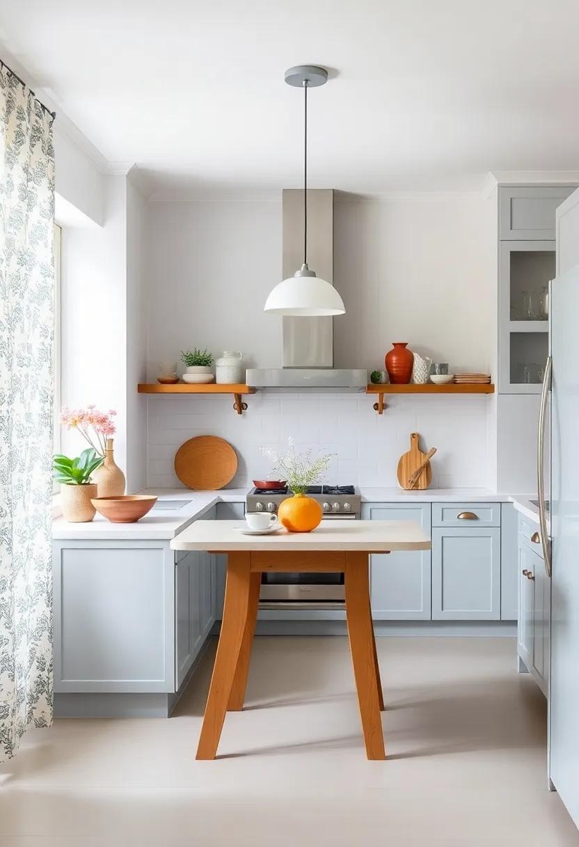 Playful Textiles: Experiment with colorful table linens, patterned curtains, or unique napkins to introduce fun and warmth into your kitchen