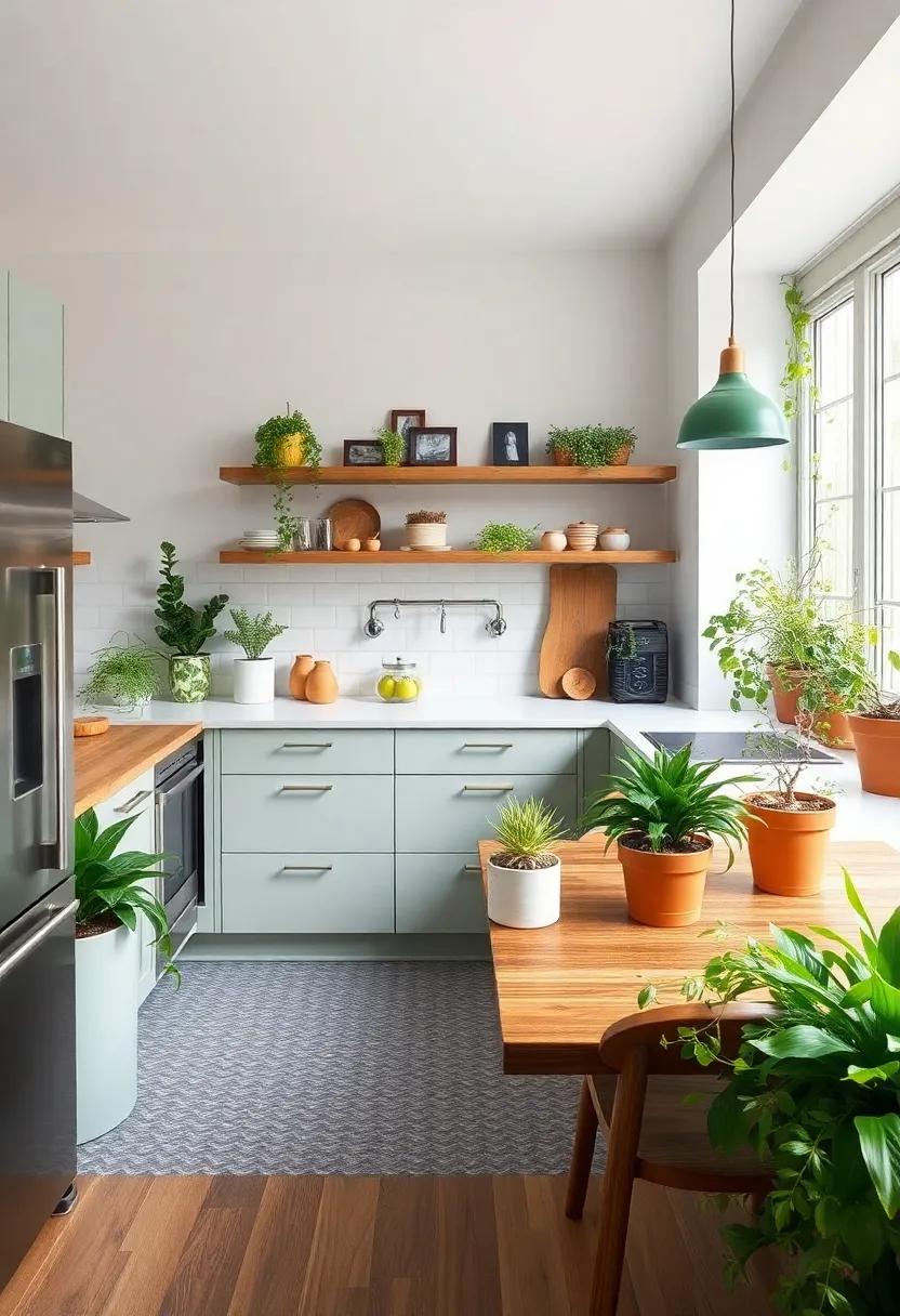 Splashes of Nature: Incorporate indoor plants or herb gardens to bring a touch of nature indoors and create a fresh, vibrant atmosphere