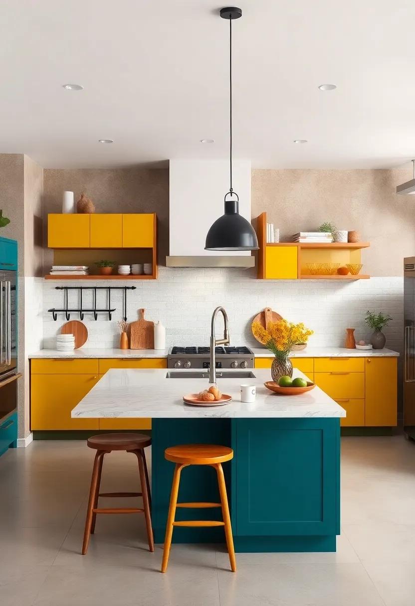 Bold Color Schemes: Embrace⁤ striking hues like deep teal or⁤ mustard yellow for cabinets to​ make a statement