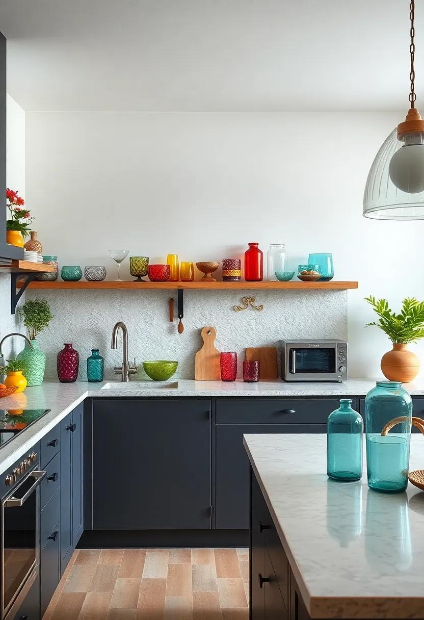 Eclectic‌ Glassware: Curate an‍ assortment ​of colorful ⁣and patterned glassware‍ that ⁤adds charm and whimsy ‌to your ‍kitchen
