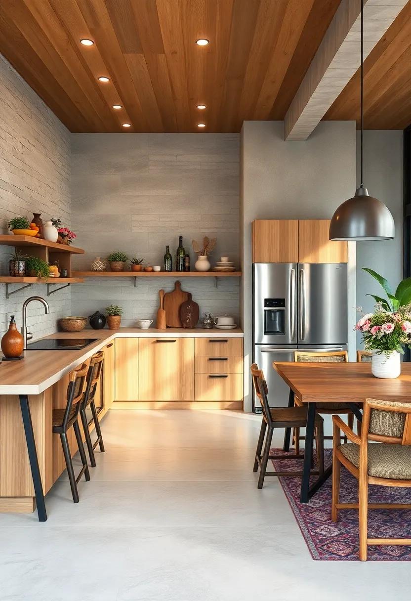 Mixed Materials: Combine⁢ wood, metal, and glass for ‍a ‍layered look that brings texture and⁣ visual interest to the space