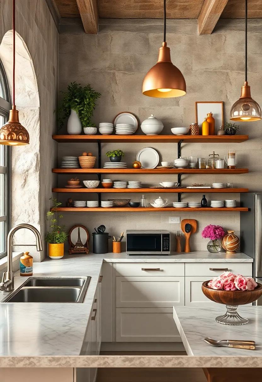 Open Shelving: Showcase beautiful ​dishware and quirky decor on ⁢open shelves for an‍ inviting‍ and personalized display