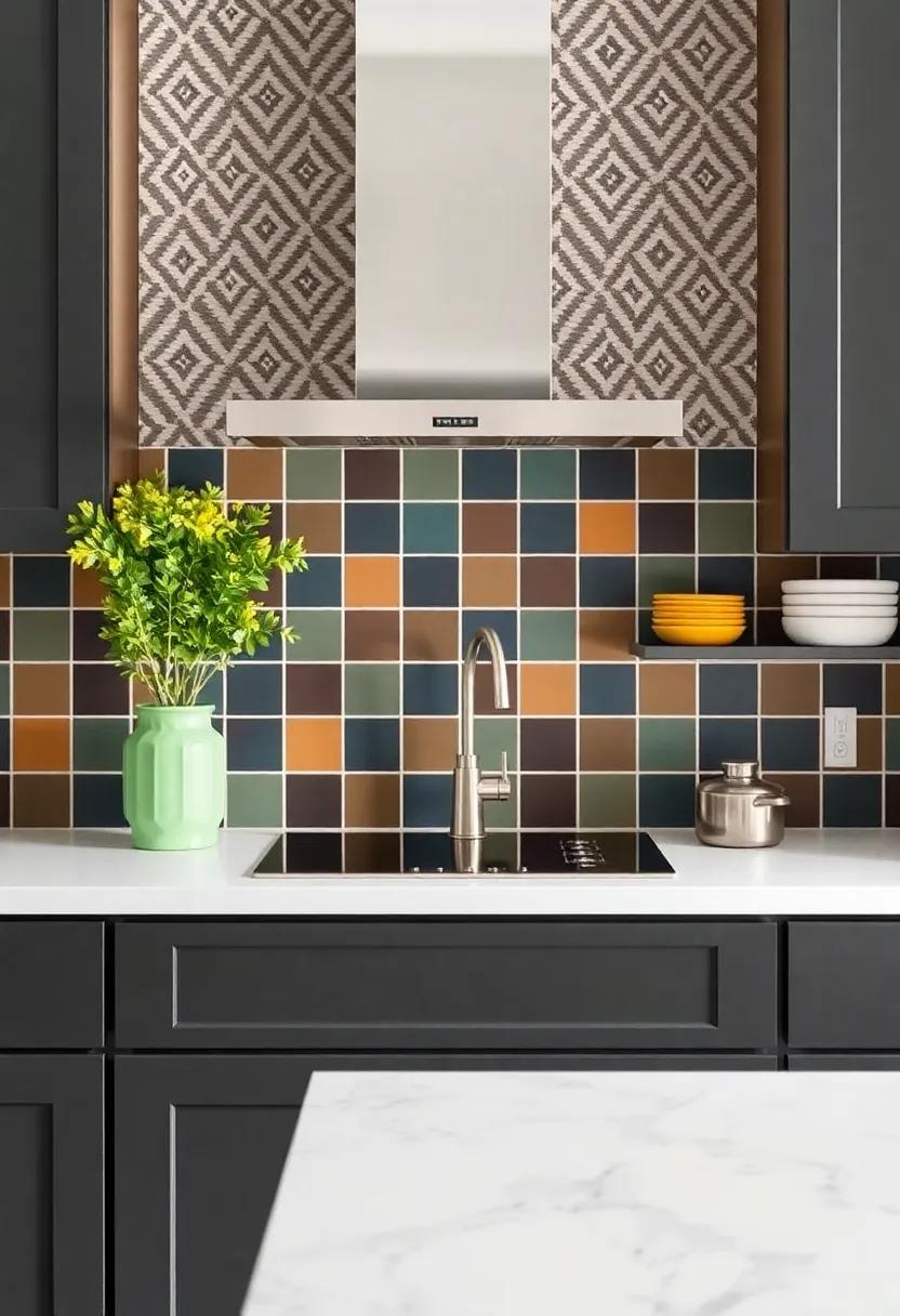 Colorful backsplash accents: Add a splash of color to your backsplash with a few striking tiles or patterned paneling