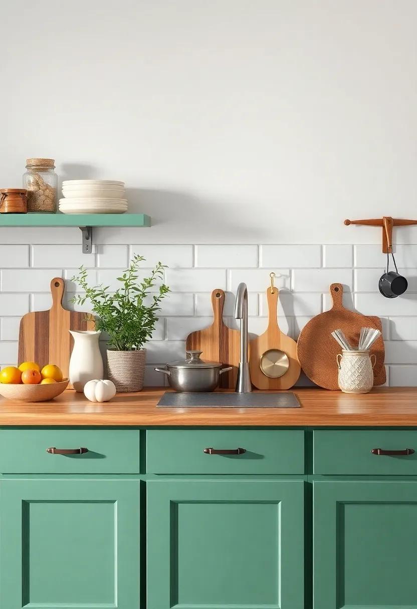 Functional decor: Choose items that are both useful and beautiful, such as decorative cutting boards or artisan-made kitchen tools