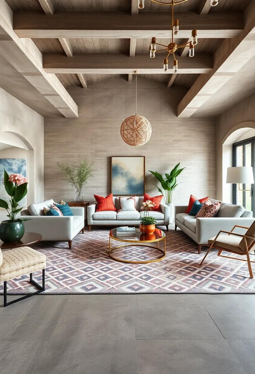 Incorporate metallics: Add​ metallic accents⁣ or furniture to play off the ⁢geometric patterns in your rug, creating a ‍sophisticated⁣ contrast