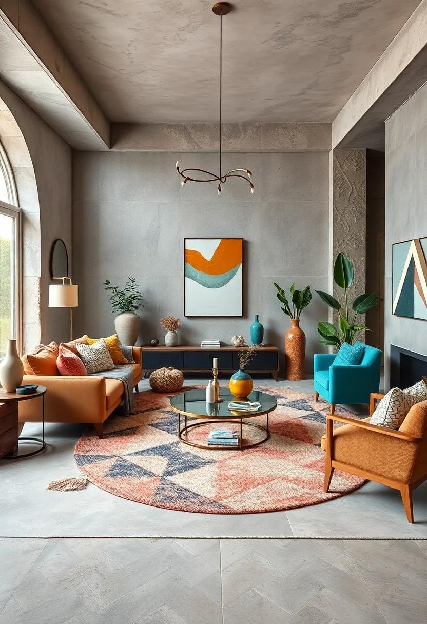 Artistic Layering: Use rugs of⁣ varying sizes and shapes to create visual intrigue,layering larger geometric rugs under smaller,round ones