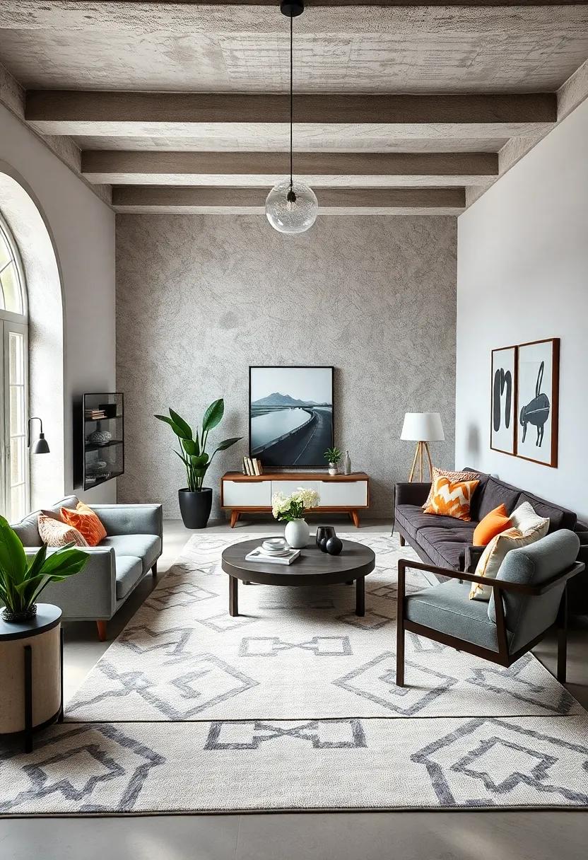 Monochrome Schemes: ‌Explore a monochrome palette using shades from the rug to create a serene and sophisticated⁣ ambiance in ​your living space