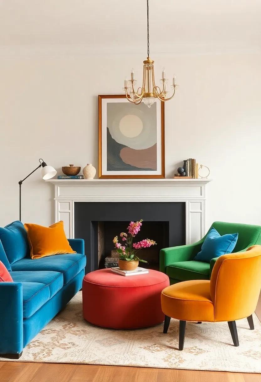 Use velvet upholstery on occasional ‌chairs or accent stools to add ‍unexpected bursts of color and plushness