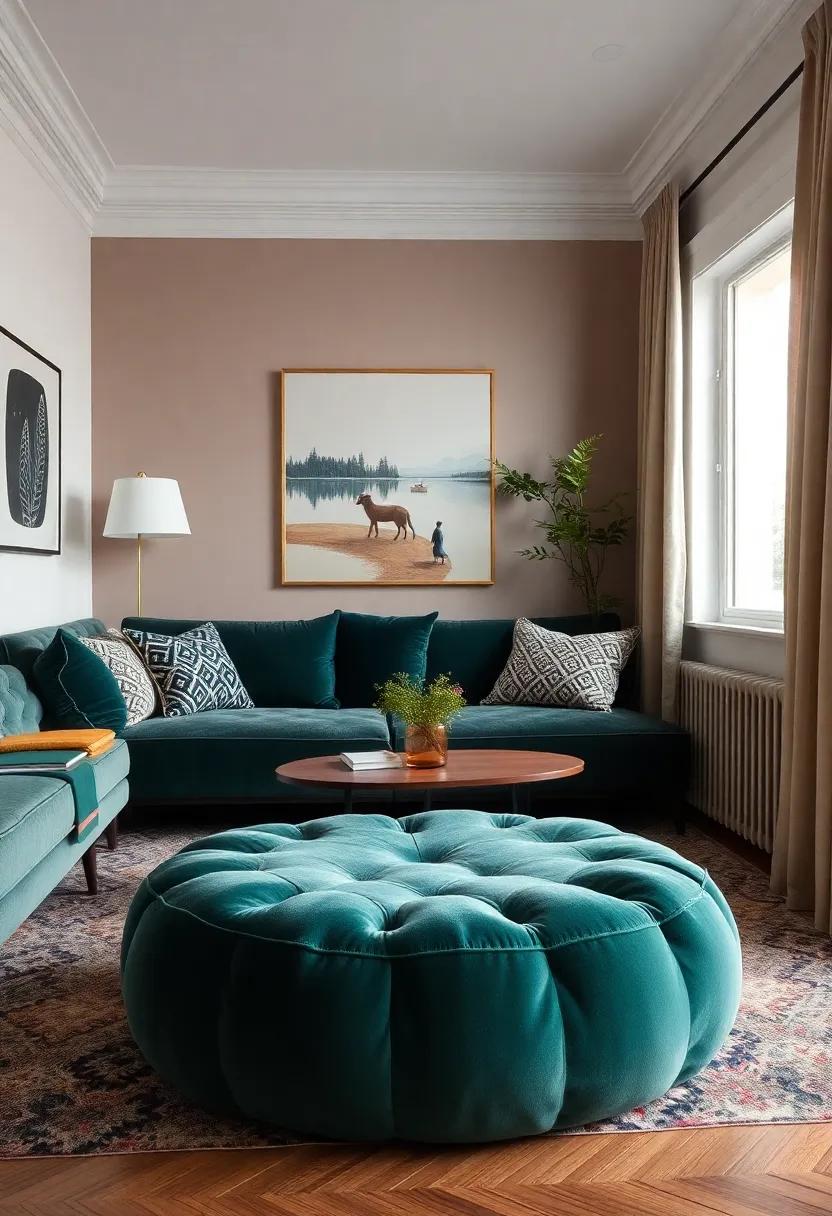 Add a velvet pouf in the corner, offering both an‌ artistic statement ​and flexible seating ⁣for guests