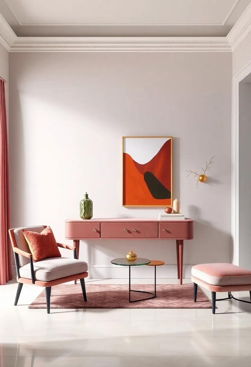 Showcase a velvet console table in the entryway leading to your ‍living ⁤space as a stylish invitation that​ exudes warmth and luxury