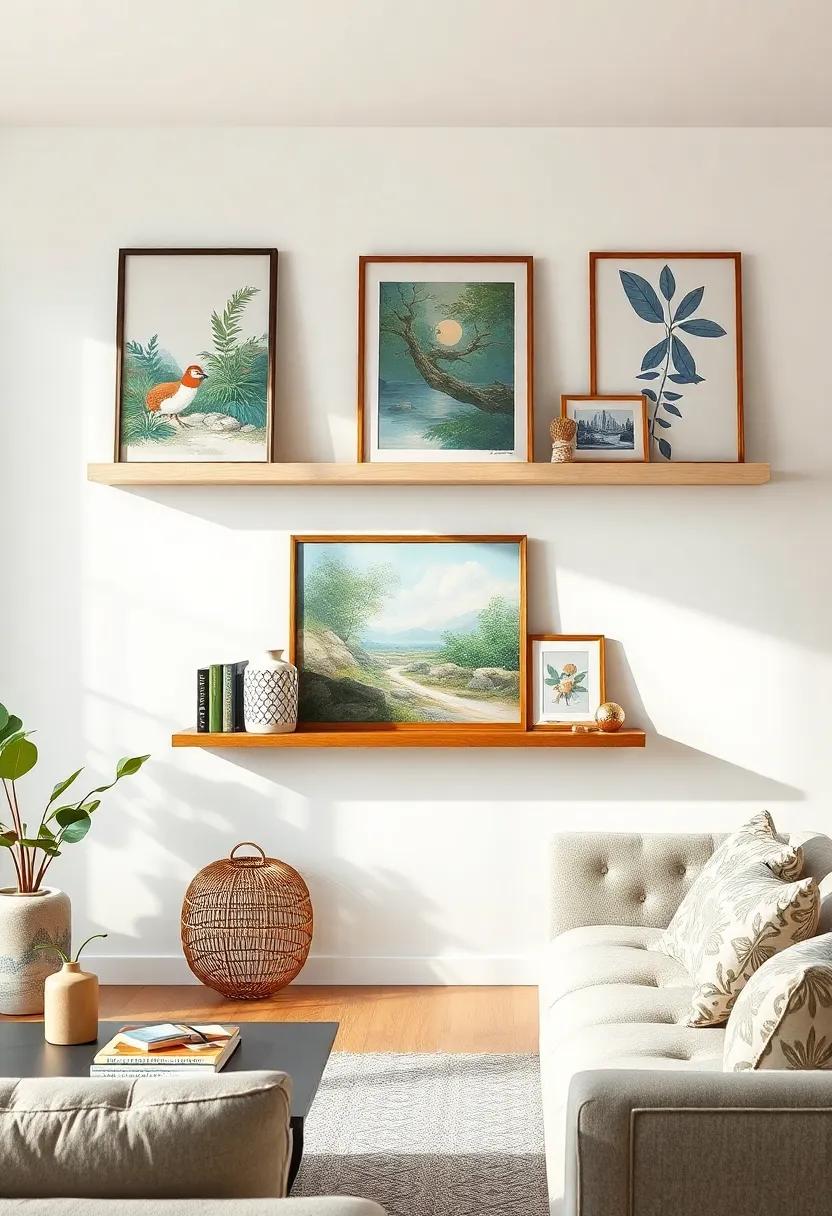 Hang at eye level: Position artwork so it is indeed at eye level for the best viewing experience, making the room feel more inviting