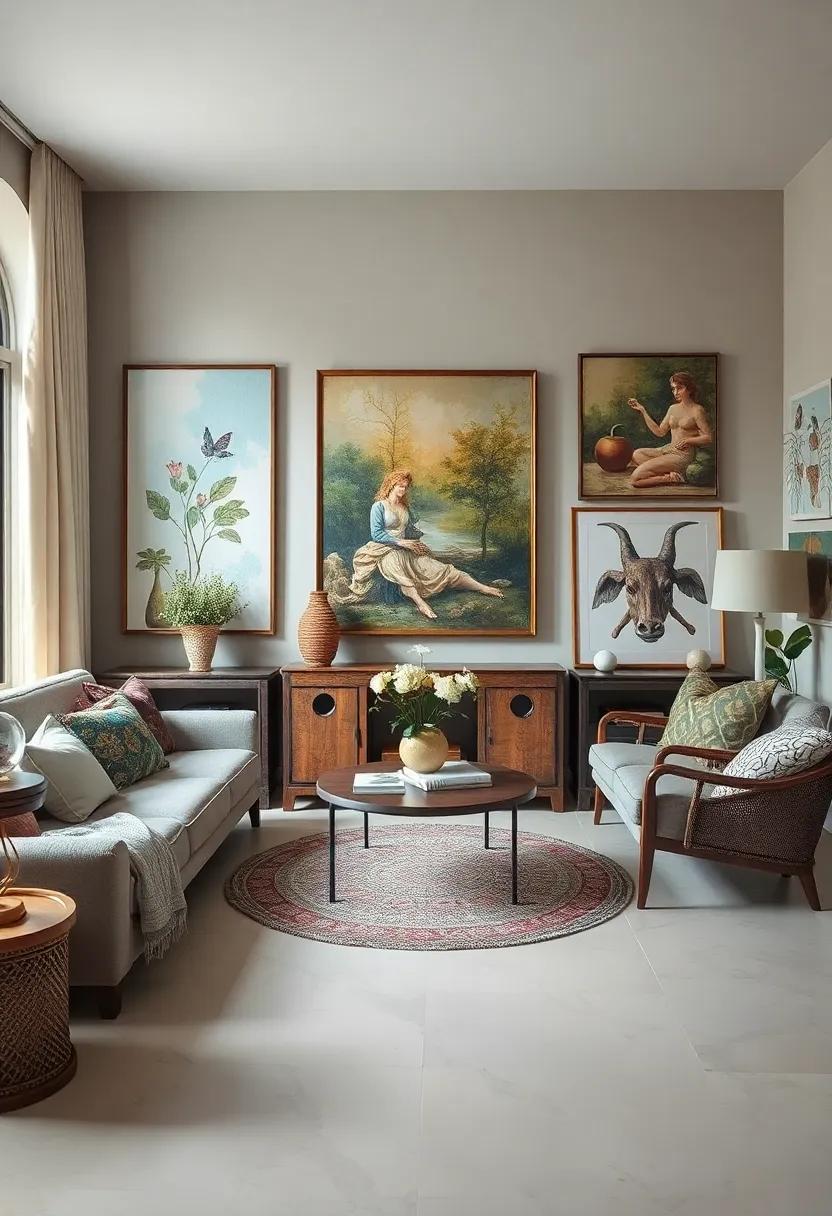 Mix frames: Use an assortment of frames—wooden, gold, and metallic—to add depth and interest to your gallery wall