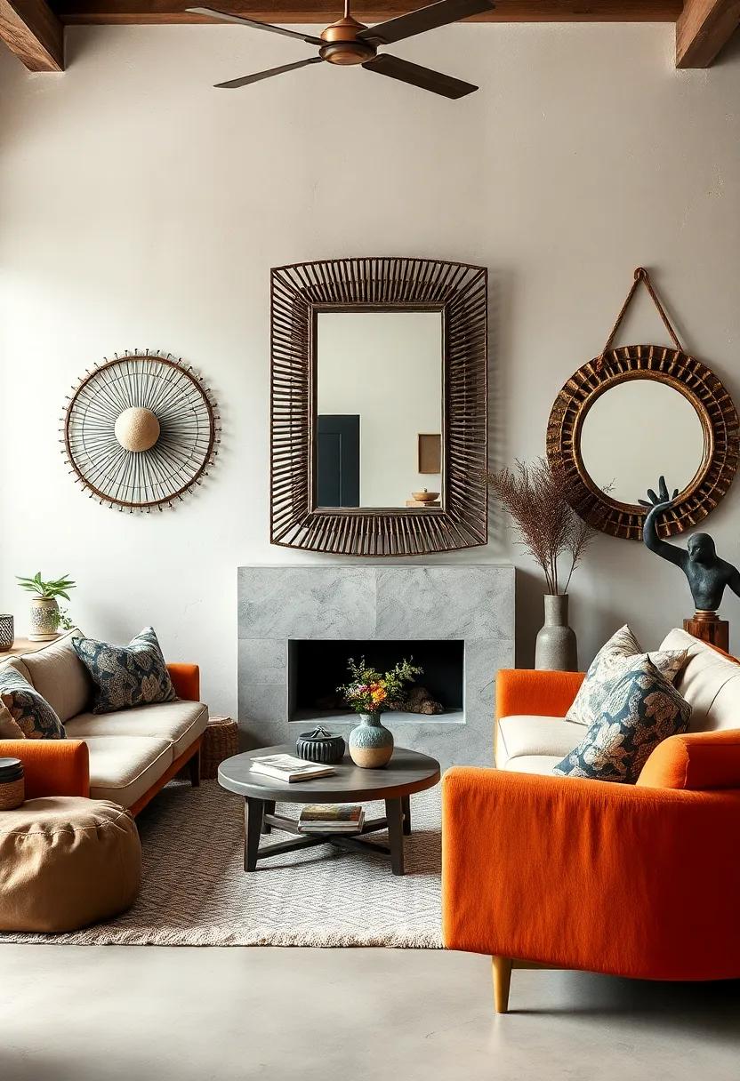 Statement Mirrors: Choose mirrors with artisanal frames that act as functional decor while adding depth and light to your space