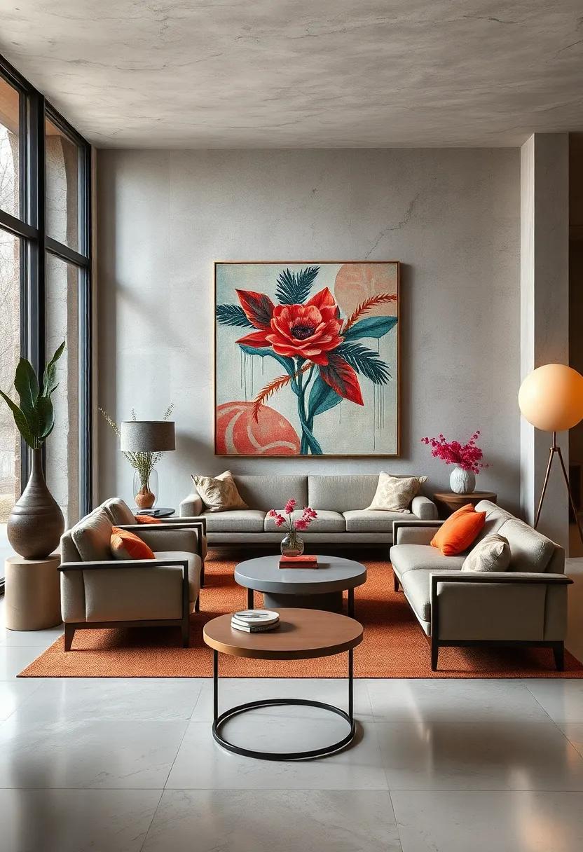 Curate Art Carefully: Select contemporary artwork that speaks to your personal style while harmonizing with eclectic pieces