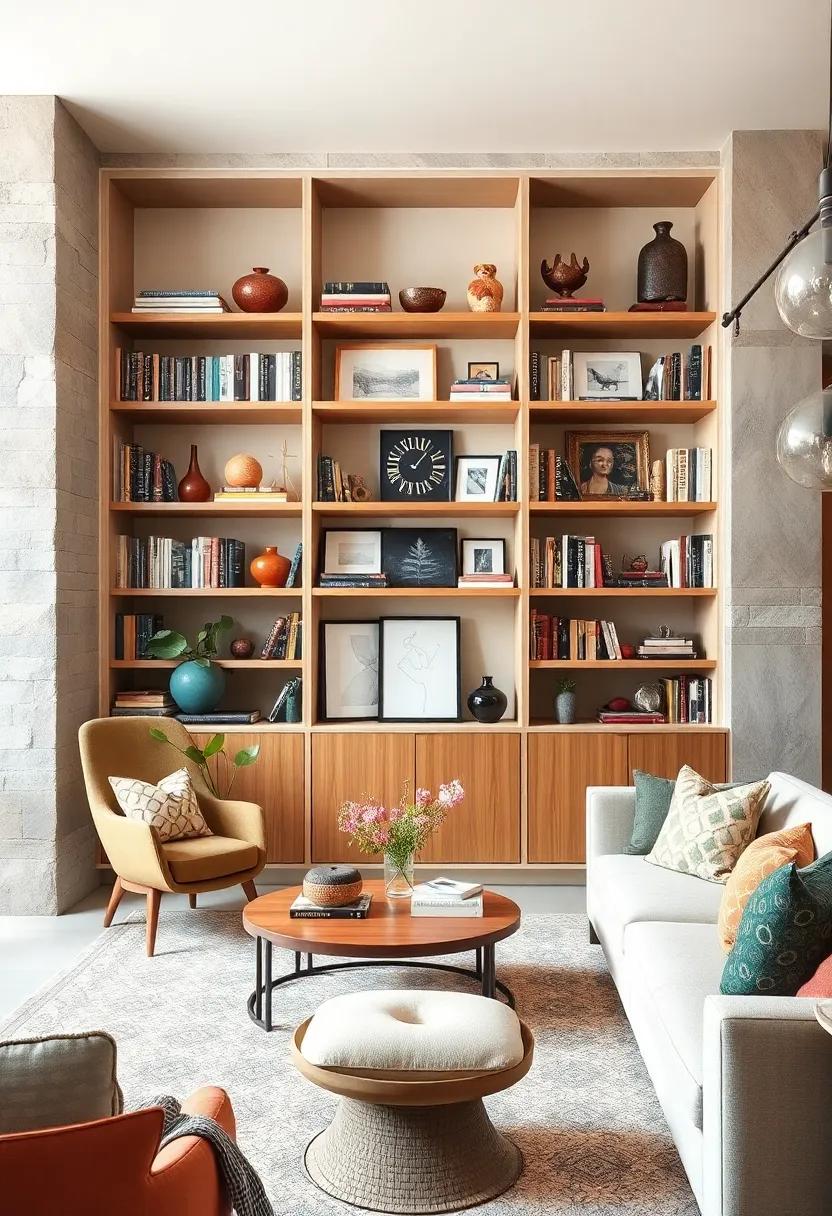 Eclectic ⁤Bookshelves: Fill a modern ‌bookshelf with an ​array ‍of eclectic books,art,and collectibles to showcase your interests