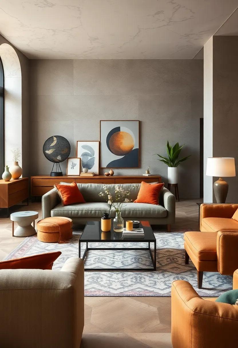 Mix ⁣Vintage and‌ Modern: Pair a sleek,⁤ modern sofa⁣ with a vintage coffee table to create a striking​ focal point