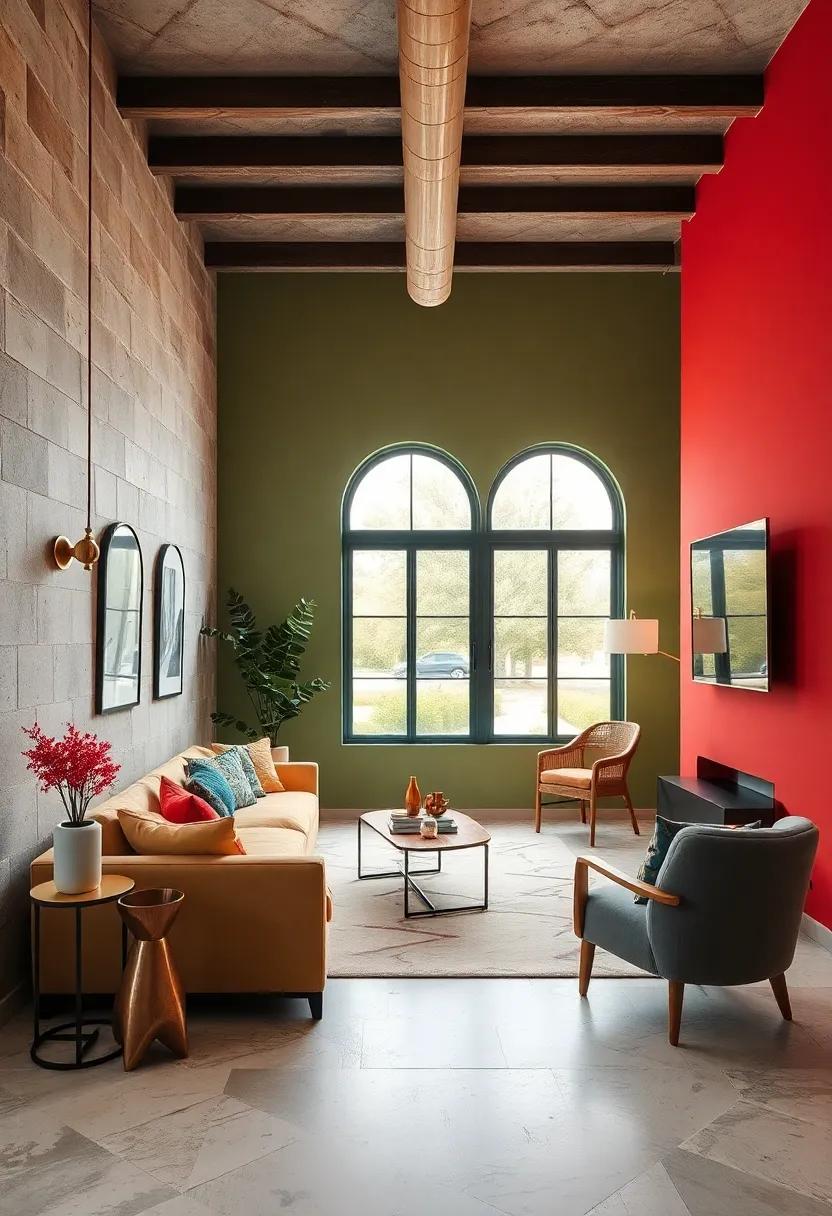 Celebrate Contrast: Use bold, vibrant colors on one wall to create a stunning focal point that draws the eye
