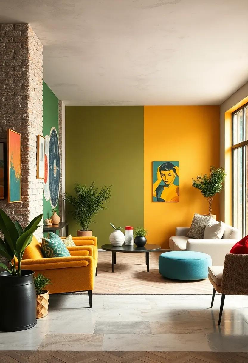 Vintage Vibes: Incorporate retro colors such as mustard yellow or avocado green to evoke nostalgia in your space