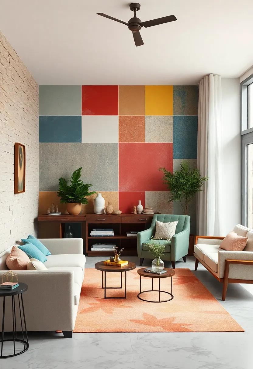 Patchwork Painting: Use leftover paint to create a patchwork design, reviving your space while being eco-friendly