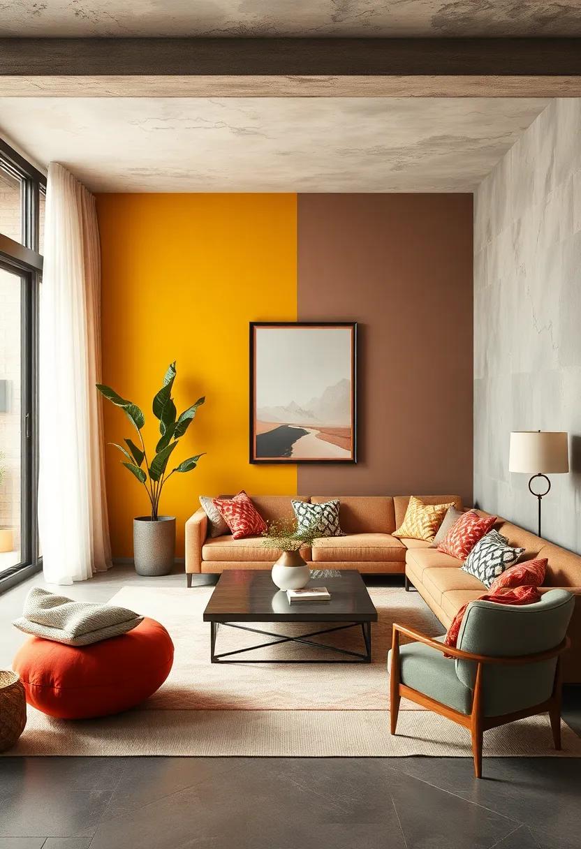 Frame It: Paint a large rectangle on the wall in a contrasting color to create a picture frame effect for artwork or photographs