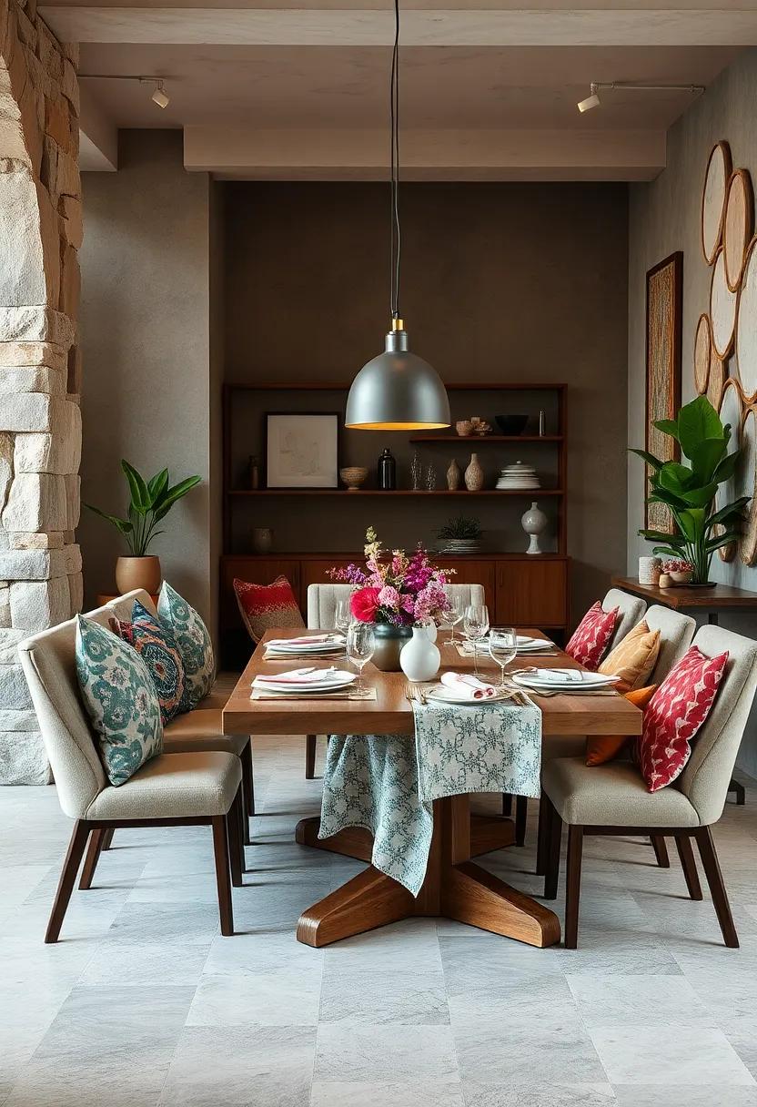 Fabric Napkin Variety: Use cloth napkins in assorted patterns for your dining table to set a cheerful and inviting atmosphere