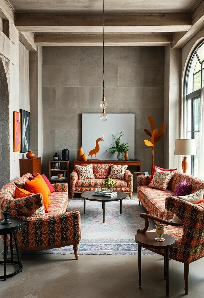 Funky Upholstery: Reimagine classic furniture by reupholstering with vibrant, mismatched fabrics to make a statement