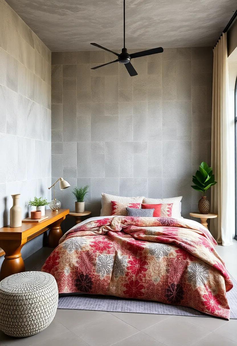 Statement Bedspread: use a bold, patterned quilt or duvet cover to transform the look of your bedroom