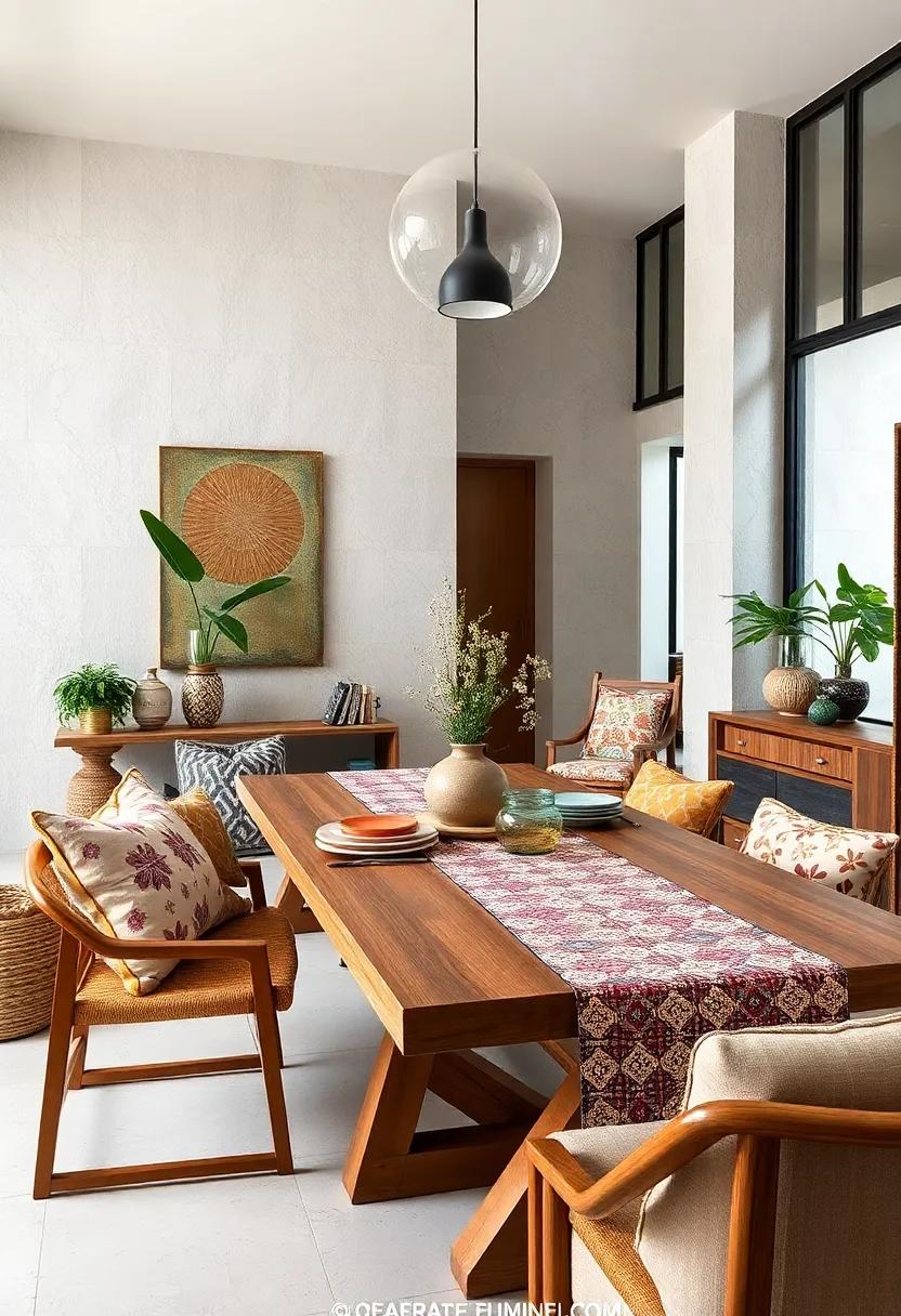 Stylish Table Runners: add a fabric table runner in a contrasting pattern to your dining table for an instant style upgrade