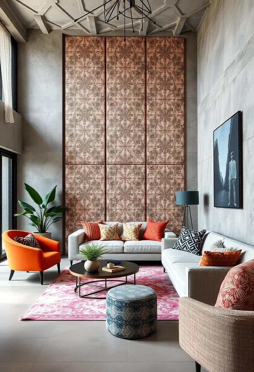 textured Wall Panels: Install fabric-covered wall panels to add warmth and texture, while maintaining the eclectic vibe